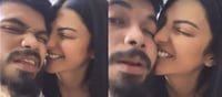 Shruti Haasan biting her boyfriend's cheeks..!?